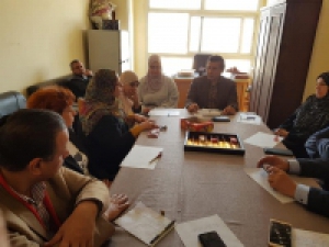 The faculty's dean meeting with the faculty's members to discuss the upcoming measures to meet the demands of the students during the health crisis of Covid-19 pandemic